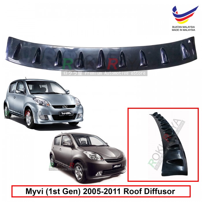 Perodua Myvi 1st Gen 2005 2011 Vortex Generator Shark Fin Aerodynamic Rear Top Roof Diffuser Diffusor