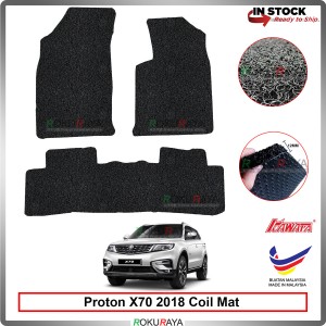 Proton X70 SUV 2018 12mm Custom Fit Pre Cut PVC Coil Floor Mat Anti Slip Carpet Nail Spike (Black) (Kawata Made in Malaysia)