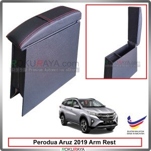 Perodua Aruz 2019 4' Plywood PVC Armrest Center Console Box (Sponge+Redline)