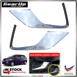 Perodua Myvi (3rd Gen) 2018 Rear Gear Up Bumper Moulding Garnish (Chrome)