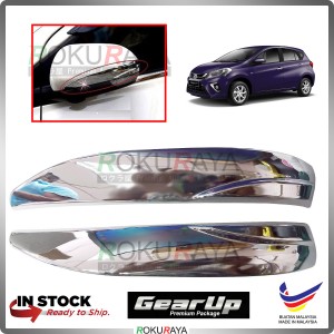Perodua Myvi (3rd Gen) 2018 Gear Up Car Side Door Mirror Cover Moulding Garnish (Chrome)