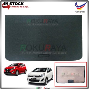 Perodua Axia Custom Fit 15mm Rear Bonnet Spare Tyre Tire Tayar Cover Back Hard Board Papan (Carpet Wrapped)