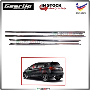 Perodua Myvi (3rd Gen) 2018 Gear Up Door Window Trim Panel Chrome Garnish Moulding (Stainless Steel)