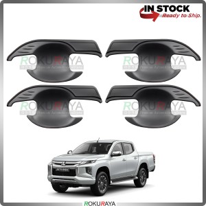 Mitsubishi Triton Facelift 2019 Door Handle Cover Garnish Trim ABS Plastic (MATT BLACK BOWL)