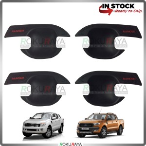Ford Ranger T6 T7 Door Handle Cover Garnish Trim ABS Plastic (MATT BLACK BOWL)