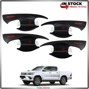 Toyota Hilux Revo Rogue Door Handle Cover Garnish Trim ABS Plastic (MATT BLACK BOWL)