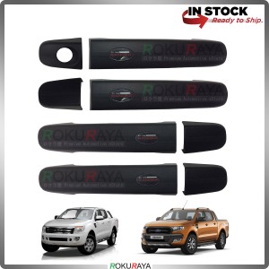 Ford Ranger T6 T7 Door Handle Cover Garnish Trim ABS Plastic (MATT BLACK OUTER)