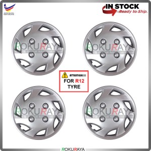 4in1 Universal R12'' Inch Car Wheel Cover Tyre Center Hub Cap Steel Rim (Kancil Design)