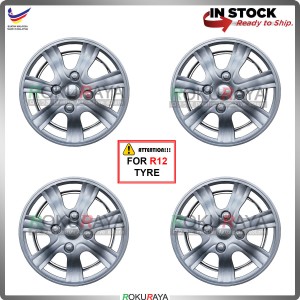 4in1 Universal R12'' Inch Car Wheel Cover Tyre Center Hub Cap Steel Rim (14 Rim Design)