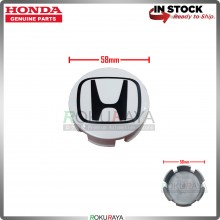 Honda 58mm Diameter Original Genuine Part Sport Rim Center Wheel Cap Cover (BLACK WHITE)