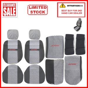 Fabric Sponge Cotton Universal Car Seat Cushion Covers (Sport) Black