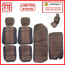 Fabric Sponge Cotton Universal Car Seat Cushion Covers (Patterned) Brown