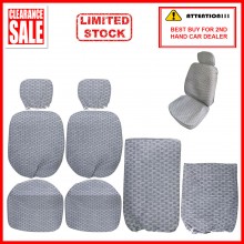 Fabric Sponge Cotton Universal Car Seat Cushion Covers (Patterned) Silver