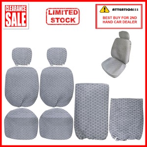 Fabric Sponge Cotton Universal Car Seat Cushion Covers (Patterned) Silver