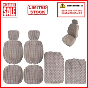 Fabric Sponge Cotton Universal Car Seat Cushion Covers (Patterned) Biege