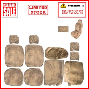 Alcantara Leather Fabric Sponge Cotton Universal Car Seat Cushion Covers (BMW) Biege