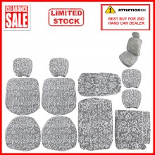 [LACE PATTERN] Fabric Sponge Cotton Universal Car Seat Cushion Covers White
