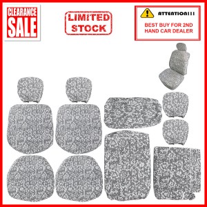 [LACE PATTERN] Fabric Sponge Cotton Universal Car Seat Cushion Covers White