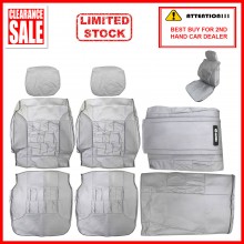 Fabric Sponge Cotton Universal Car Seat Cushion Covers (Comi) White