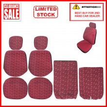 Fabric Sponge Cotton Universal Car Seat Cushion Covers (Patterned) Red