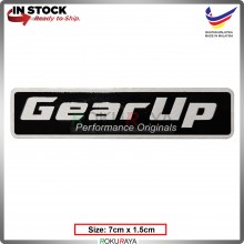 GEAR UP (7cm x 1.5cm) Stainless Steel Chrome Automobile Car Rear Back Emblem Logo Chrome Badge