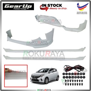 Perodua Axia 2017-2019 Bodykit Original Gear Up ABS Plastic Clips Rubber Lining FULL SET SKIRT 4IN1