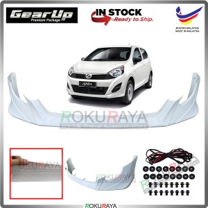 Perodua Axia G Spec 2014-2017 Bodykit Original Gear Up ABS Plastic Clips Rubber Lining FRONT SKIRT