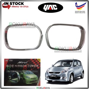 [CHROME] Perodua Myvi Old (1st Gen) Custom Fit ABS Plastic Door Side Mirror Garnish Moulding Cover