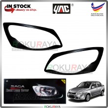 [METALLIC BLACK] Proton Saga BLM Custom Fit ABS Plastic Car Head Lamp Eye Lid Brow Cover
