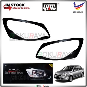 [METALLIC BLACK] Proton Saga BLM Custom Fit ABS Plastic Car Head Lamp Eye Lid Brow Cover