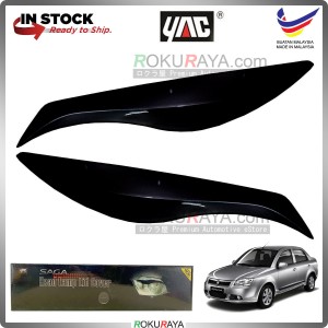 [METALLIC BLACK] Proton Saga BLM Type2 Custom Fit ABS Plastic Car Head Lamp Eye Lid Brow Cover