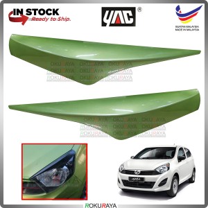 [G53 LEMONGRASS GREEN] G Spec 2014-2016 Perodua Axia Custom Fit ABS Plastic Car Head Lamp Eye Lid Brow Cover