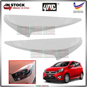 [W09 IVORY WHITE] G Spec 2017 SE ADVANCE 2014 Perodua Axia Custom Fit ABS Plastic Car Head Lamp Eye Lid Brow Cover