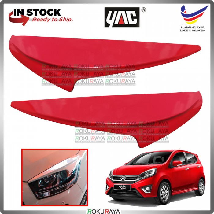 R69 Lava Red G Spec 2017 Se Advance 2014 Perodua Axia Custom Fit Abs Plastic Car Head Lamp Eye Lid Brow Cover