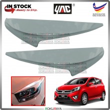 [S28 GLITTERING SILVER] G Spec 2017 SE ADVANCE 2014 Perodua Axia Custom Fit ABS Plastic Car Head Lamp Eye Lid Brow Cover