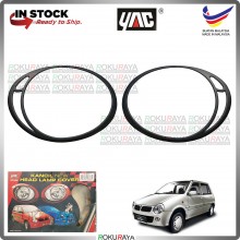 [MATTE BLACK] Perodua Kancil New Round Head Lamp Custom Fit ABS Plastic Car Head Lamp Eye Lid Brow Cover