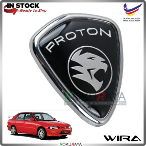 [6cm x5.5cm] Proton Wira SE Special Edition Arena Tiger Harimau Chrome Black R3 FRONT Grille Emblem Logo Badge Car