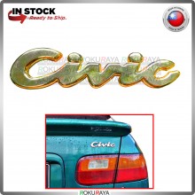 [GOLD CHROME] Honda Civic SR4 SR3 EG Stainless Steel Rear Bonnet Back Emblem Logo Badge Car Accessories Parts