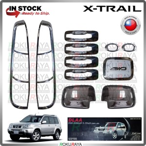 [CHROME] Nissan X Trail T30 DLAA 11PCS Signal Fuel Cap Side Mirror Door HandleHead Tail Lamp Garnish Moulding Cover