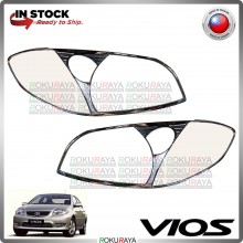 [CHROME] Toyota Vios Orga NCP42 2002-2005 ABS Plastic Front Head Lamp Garnish Moulding Cover Trim Car