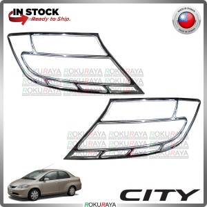 [CHROME] Honda City SEL 2003-2005 ABS Plastic Rear Tail Lamp Garnish Moulding Cover Trim Car Accessories Parts