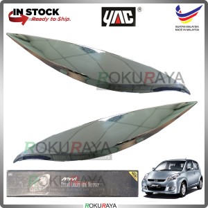 [CHROME] Perodua Myvi Old Custom Fit ABS Plastic Car Head Lamp Eye Lid Brow Cover Car Accessories Local Parts