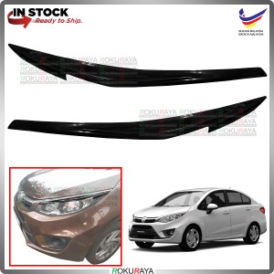 [BLACK] Proton Persona New VVT ABS Plastic Car Head Lamp Eye Lid Brow Cover Car Decoration Accessories Parts