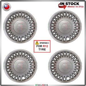 [PERODUA VIVA R12] 4in1 Universal R12'' Inch Car Wheel Cover Tyre Center Hub Cap Steel Rim Car Accessories Local Parts