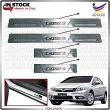 [BESI with LED] Honda Civic FB 2012 Stainless Steel Chrome Side Sill Kicking Plate Garnish Moulding Cover Trim Car