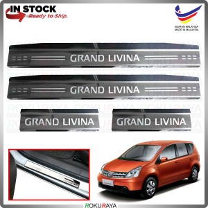 [BESI] Nissan Grand Livina Stainless Steel Chrome Side Sill Kicking Plate Garnish Moulding Cover Trim Car Accessories