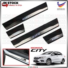 [BESI with LED] Honda City GM6 2014-2019 Stainless Steel Chrome Side Sill Kicking Plate Garnish Moulding Cover Trim Car Accessories