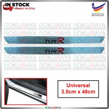 Type R Honda Universal ABS Chrome Side Sill Kicking Plate Garnish Moulding Cover Trim Car Accessories