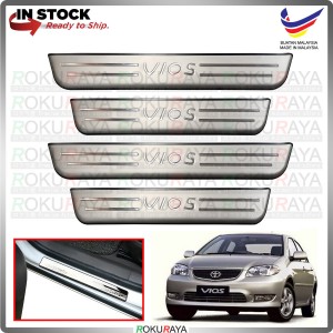 [BESI] Toyota Vios Orga NCP42 Stainless Steel Chrome Side Sill Kicking Plate Garnish Moulding Cover Trim Car Accessories