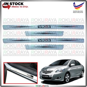 [BESI] Toyota Vios Dugong NCP93 Stainless Steel Chrome Side Sill Kicking Plate Garnish Moulding Cover Trim Car